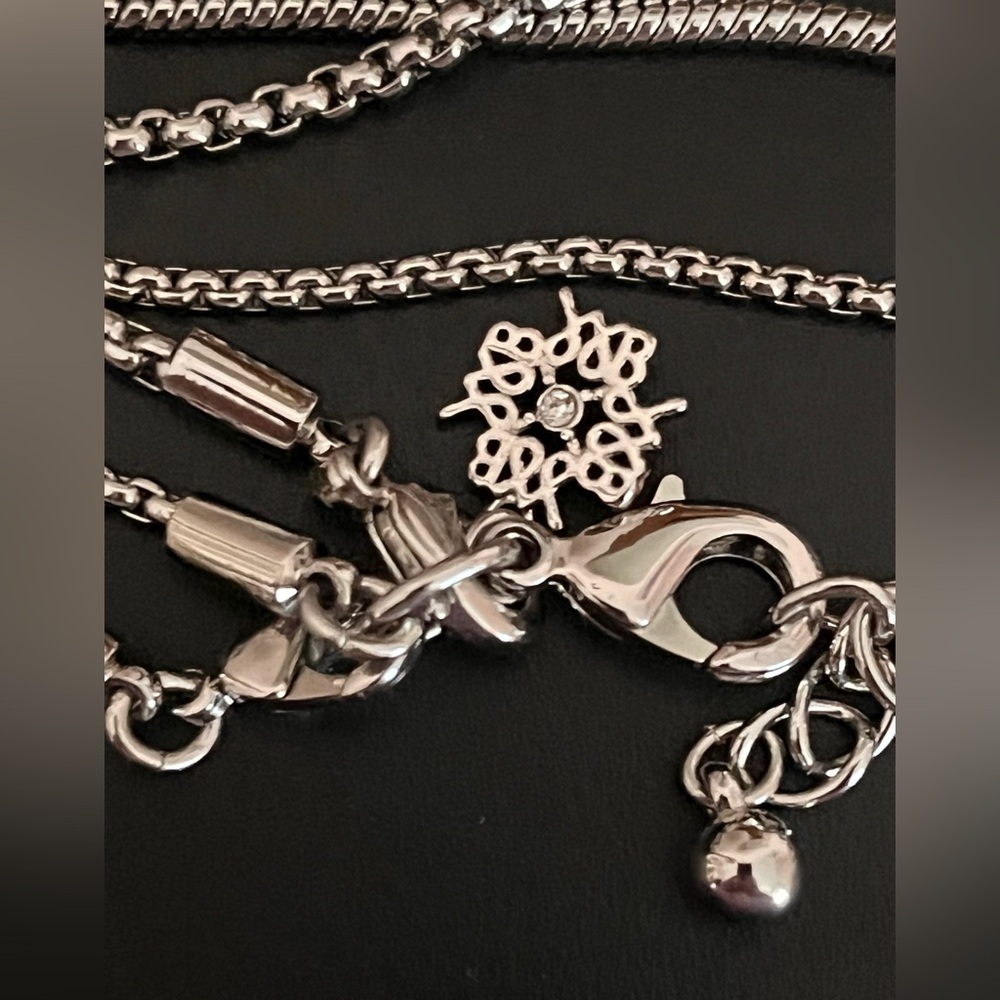 White House Black Market Silver Multi-Layer Pendant Necklace - Picture 6 of 6
